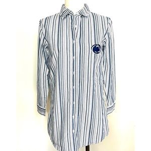 Penn State Sleepwear Blue Striped Button Down Night Shirt XS Concept Sports